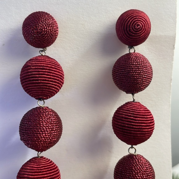 Suzanne Dai Gumball Drop Metallic/Silk Earrings - Picture 3 of 4
